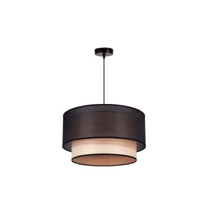 Duolla - Подвесная люстра WOOD BOHO 1xE27/15W/230V диаметр 45 см черный/бежевый