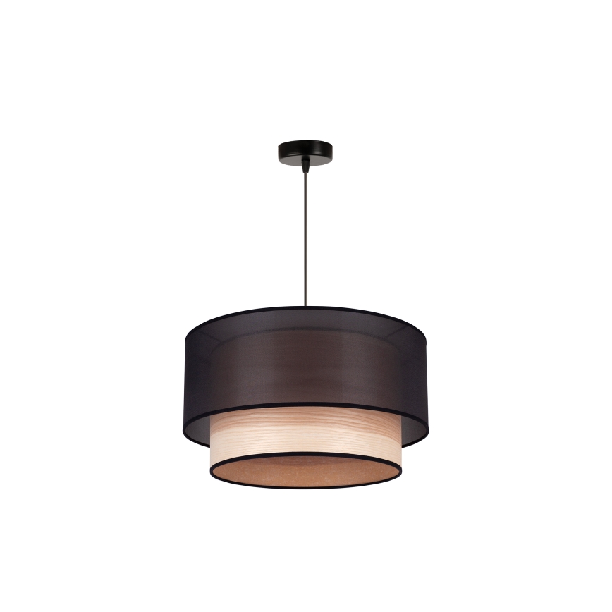 Duolla - Подвесная люстра WOOD BOHO 1xE27/15W/230V диаметр 45 см черный/бежевый