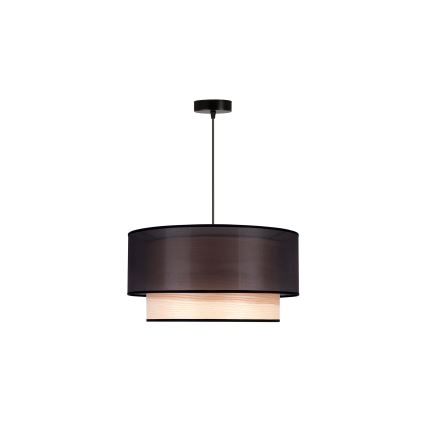 Duolla - Подвесная люстра WOOD BOHO 1xE27/15W/230V диаметр 45 см черный/бежевый