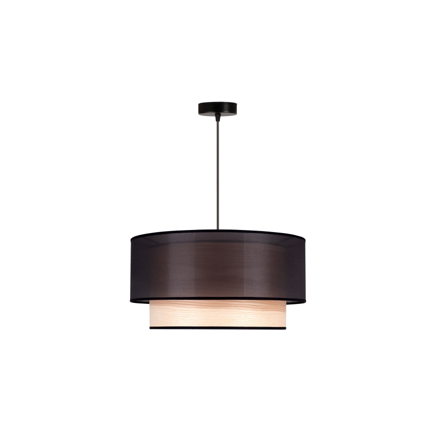 Duolla - Подвесная люстра WOOD BOHO 1xE27/15W/230V диаметр 45 см черный/бежевый