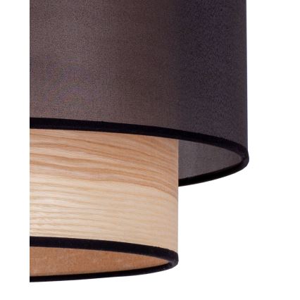 Duolla - Подвесная люстра WOOD BOHO 1xE27/15W/230V диаметр 45 см черный/бежевый