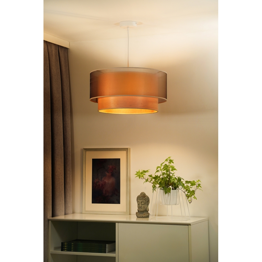 Duolla - Подвесная люстра WOOD BOHO 1xE27/15W/230V диаметр 45 см медный/бежевый