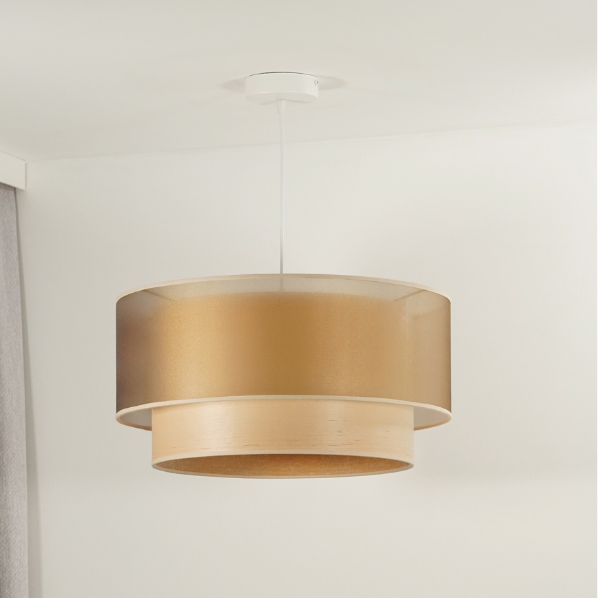 Duolla - Подвесная люстра WOOD BOHO 1xE27/15W/230V диаметр 45 см медный/бежевый
