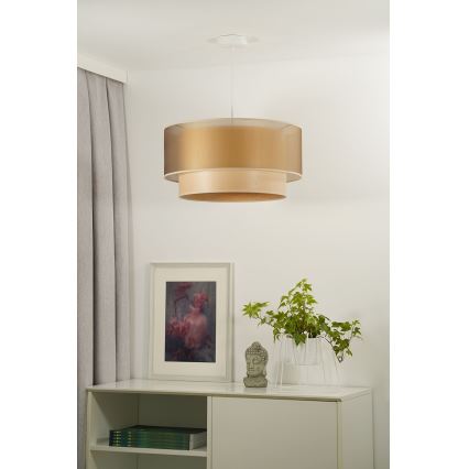 Duolla - Подвесная люстра WOOD BOHO 1xE27/15W/230V диаметр 45 см медный/бежевый