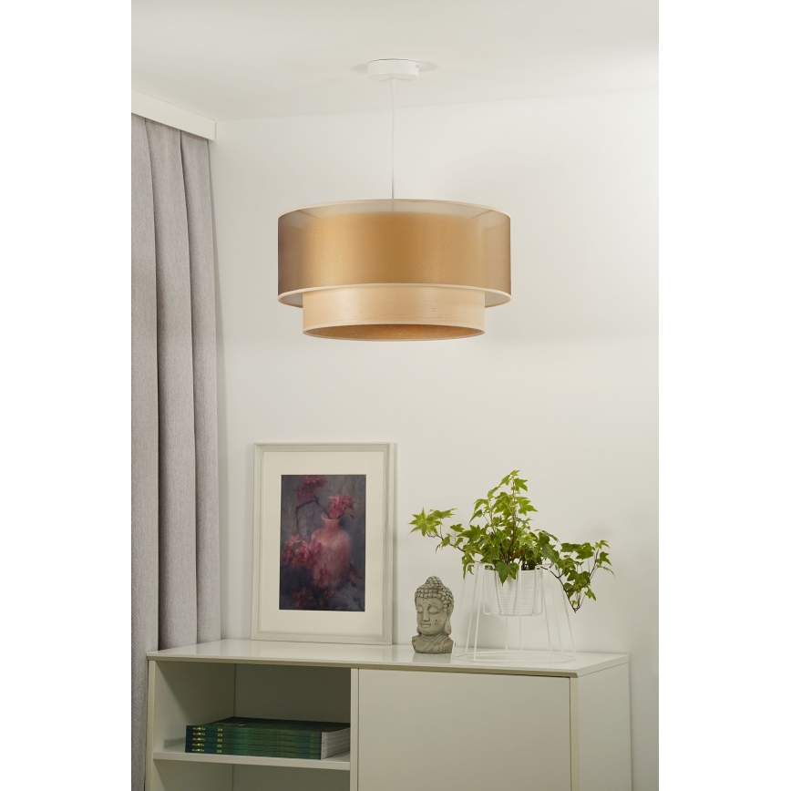 Duolla - Подвесная люстра WOOD BOHO 1xE27/15W/230V диаметр 45 см медный/бежевый