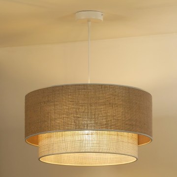 Duolla - Подвесная люстра YUTE BOHO 1xE27/15W/230V диаметр 45 см коричневый/кремовый