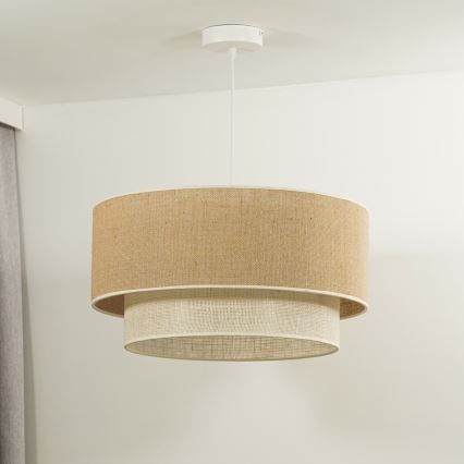 Duolla - Подвесная люстра YUTE BOHO 1xE27/15W/230V диаметр 45 см коричневый/кремовый