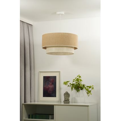 Duolla - Подвесная люстра YUTE BOHO 1xE27/15W/230V диаметр 45 см коричневый/кремовый