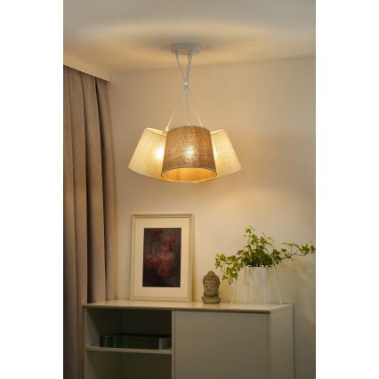 Duolla - Подвесная люстра YUTE ROSSA 3xE27/15W/230V серый/коричневый