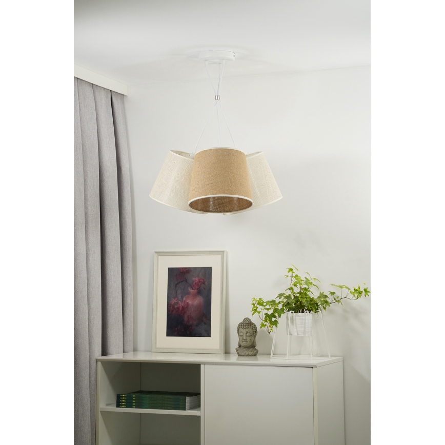 Duolla - Подвесная люстра YUTE ROSSA 3xE27/15W/230V серый/коричневый