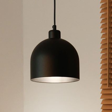 Duolla - Подвесной светильник на тросе IRONLINE 1xE27/15W/230V, диаметр 17 см, черный