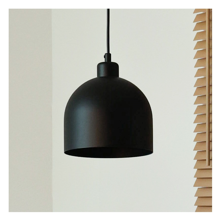 Duolla - Подвесной светильник на тросе IRONLINE 1xE27/15W/230V, диаметр 17 см, черный