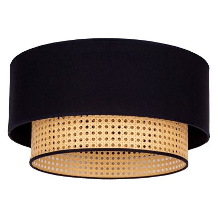 Duolla - Потолочный светильник BOHO 1xE27/15W/230V диаметр 45 см черный/ротанг