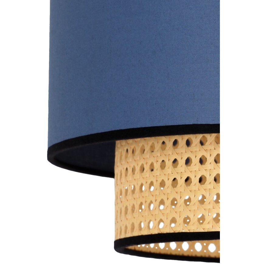 Duolla - Потолочный светильник BOHO 1xE27/15W/230V диаметр 45 см синий/ротанг