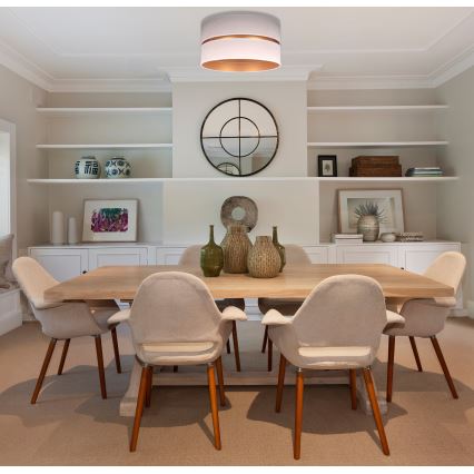 Duolla - Потолочный светильник DUO 1xE27/15W/230V диаметр 40 см бежевый/золотистый