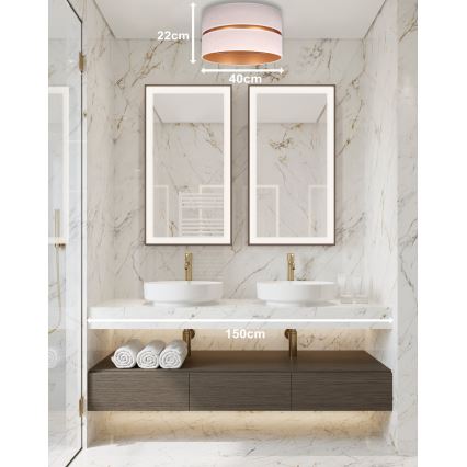 Duolla - Потолочный светильник DUO 1xE27/15W/230V диаметр 40 см бежевый/золотистый