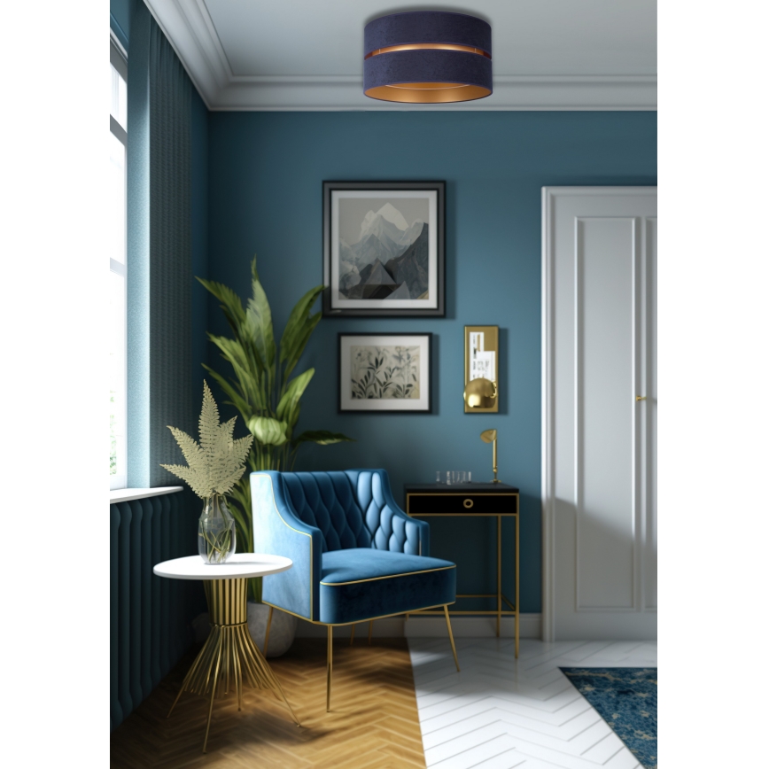 Duolla - Потолочный светильник DUO 1xE27/15W/230V диаметр 40 см синий/золотистый