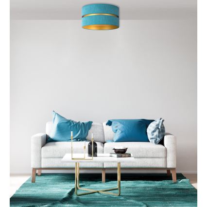 Duolla - Потолочный светильник DUO 1xE27/40W/230V диаметр 40 см бирюзовый/золотистый