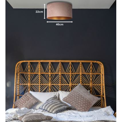 Duolla - Потолочный светильник ROLLER 1xE27/15W/230V диаметр 40 см бежевый/золотой