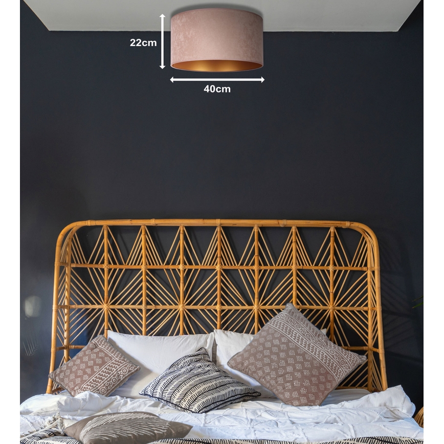 Duolla - Потолочный светильник ROLLER 1xE27/15W/230V диаметр 40 см бежевый/золотой