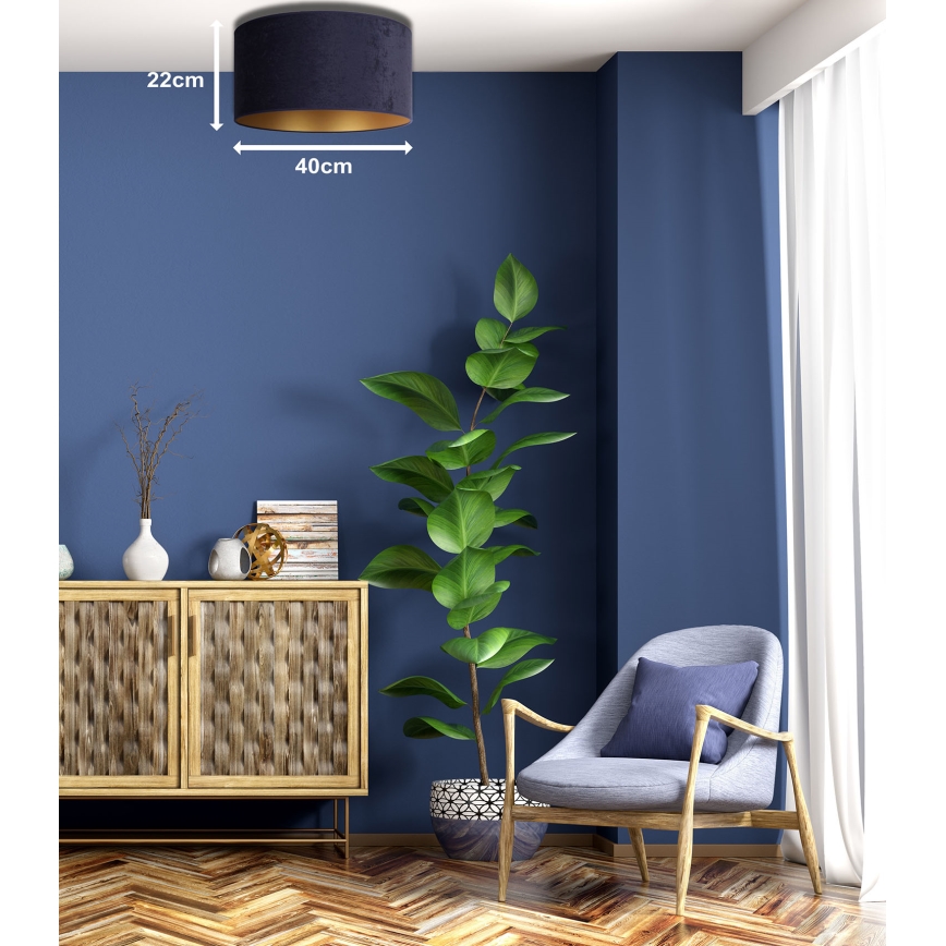 Duolla - Потолочный светильник ROLLER 1xE27/15W/230V диаметр 40 см синий/золотой