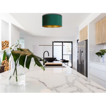 Duolla - Потолочный светильник ROLLER 1xE27/15W/230V диаметр 40 см темно-зеленый/золотой