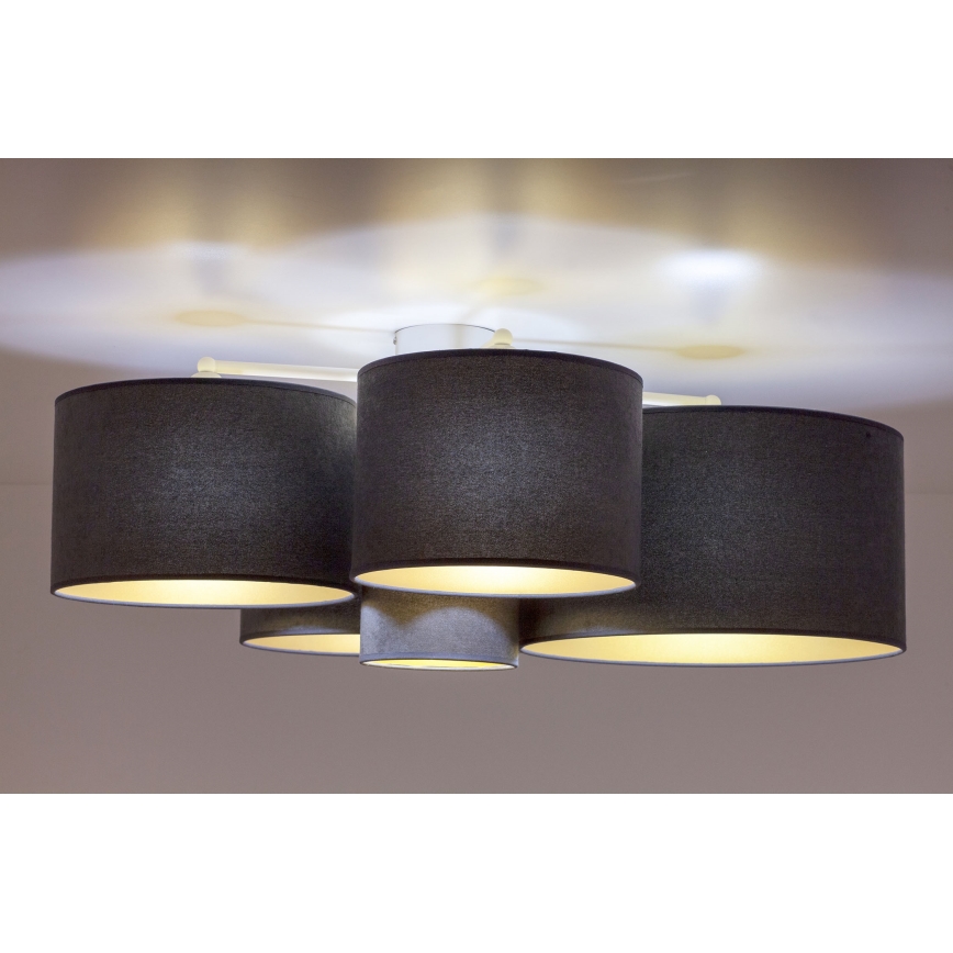 Duolla - Потолочный светильник ROLLER PENTO 5xE27/60W/230V антрацит