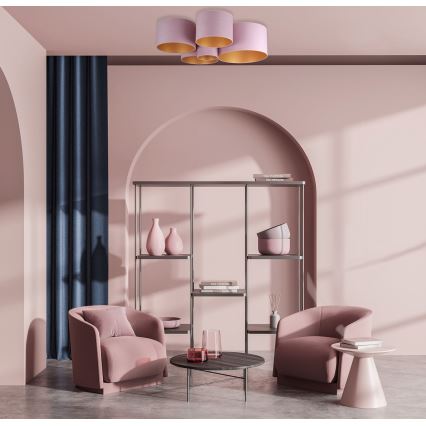 Duolla - Потолочный светильник ROLLER PENTO 5xE27/60W/230V розовый