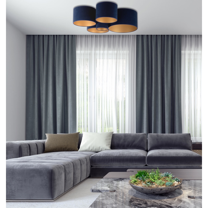 Duolla - Потолочный светильник ROLLER PENTO 5xE27/60W/230V синий