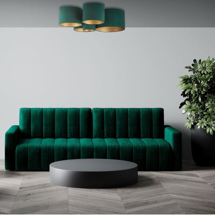 Duolla - Потолочный светильник ROLLER PENTO 5xE27/60W/230V зеленый/золотистый