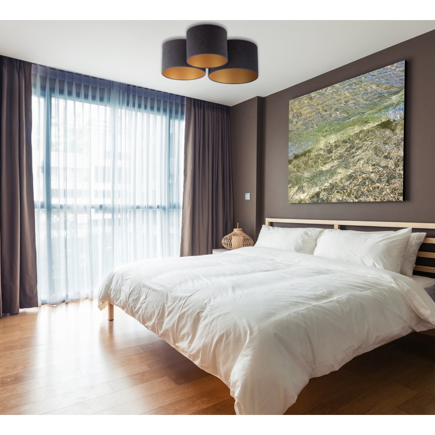 Duolla - Потолочный светильник ROLLER TRIO 3xE27/60W/230V антрацит