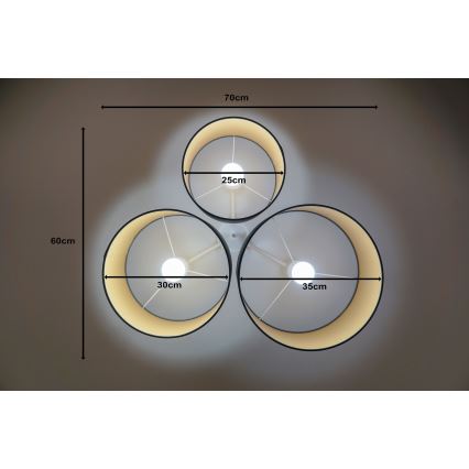 Duolla - Потолочный светильник ROLLER TRIO 3xE27/60W/230V антрацит