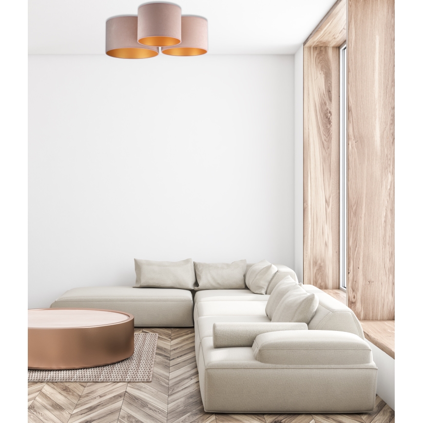 Duolla - Потолочный светильник ROLLER TRIO 3xE27/60W/230V коричневый