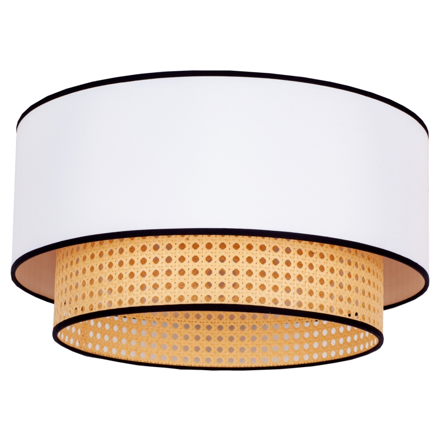 Duolla - Потолочный светильник BOHO 1xE27/15W/230V диаметр 45 см белый/ротанг