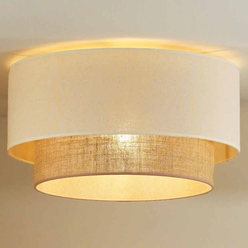 Duolla - Потолочный светильник BOHO 1xE27/15W/230V диаметр 45 см бежевый/коричневый