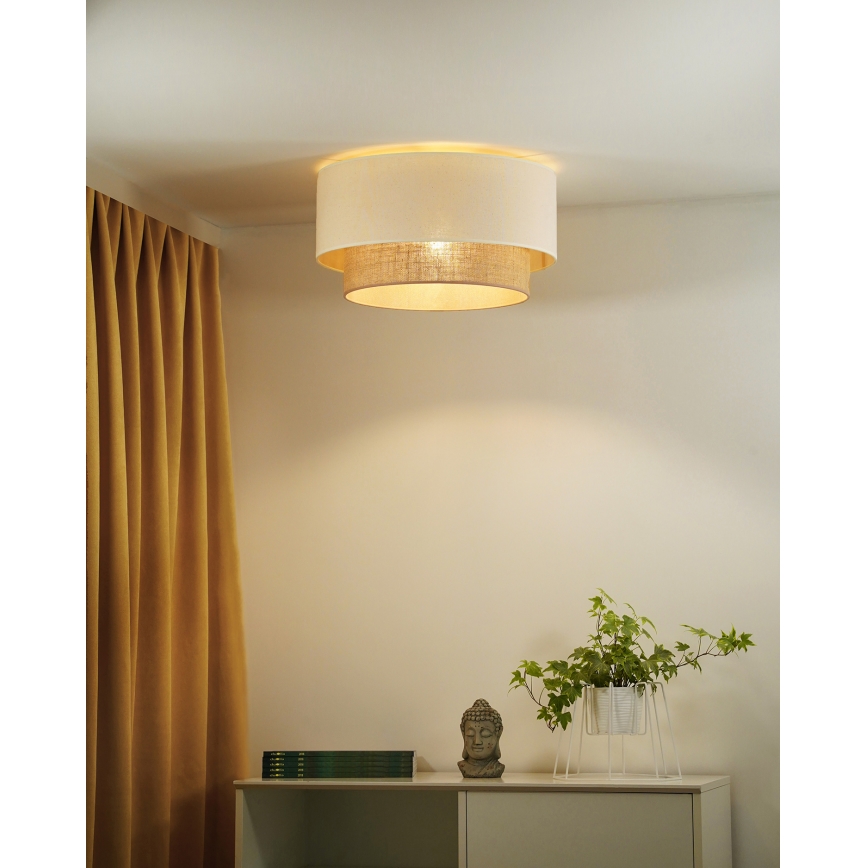Duolla - Потолочный светильник BOHO 1xE27/15W/230V диаметр 45 см бежевый/коричневый