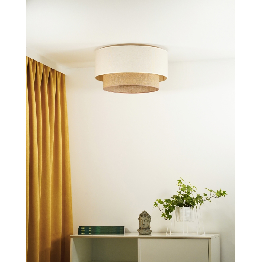 Duolla - Потолочный светильник BOHO 1xE27/15W/230V диаметр 45 см бежевый/коричневый