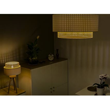 Duolla - Потолочный светильник BOHO 1xE27/15W/230V диаметр 45 см кремовый/ротанг