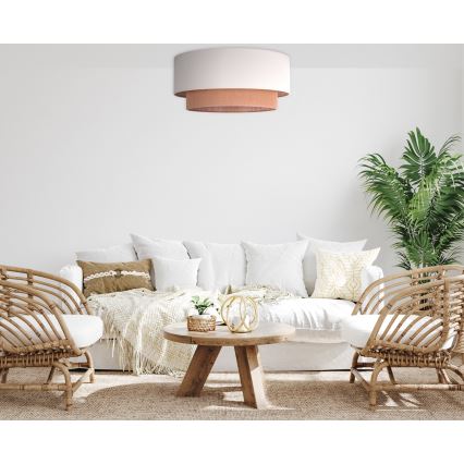 Duolla - Потолочный светильник BOHO 3xE27/15W/230V диаметр 60 см бежевый/коричневый