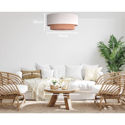 Duolla - Потолочный светильник BOHO 3xE27/15W/230V диаметр 60 см бежевый/коричневый