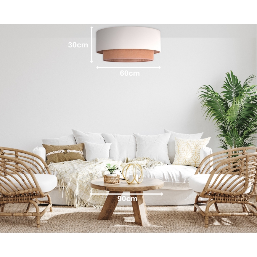 Duolla - Потолочный светильник BOHO 3xE27/15W/230V диаметр 60 см бежевый/коричневый
