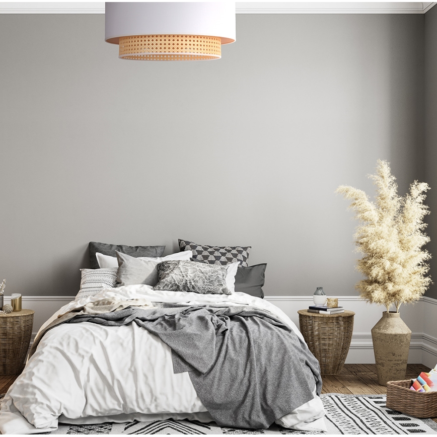 Duolla - Потолочный светильник BOHO 3xE27/15W/230V диаметр 60 см кремовый/ротанг