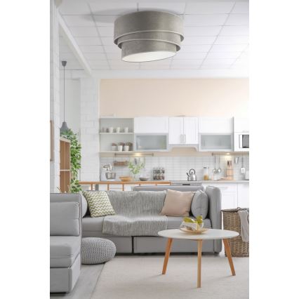 Duolla - Потолочный светильник DEVON 1xE27/40W/230V диаметр 45 см серый