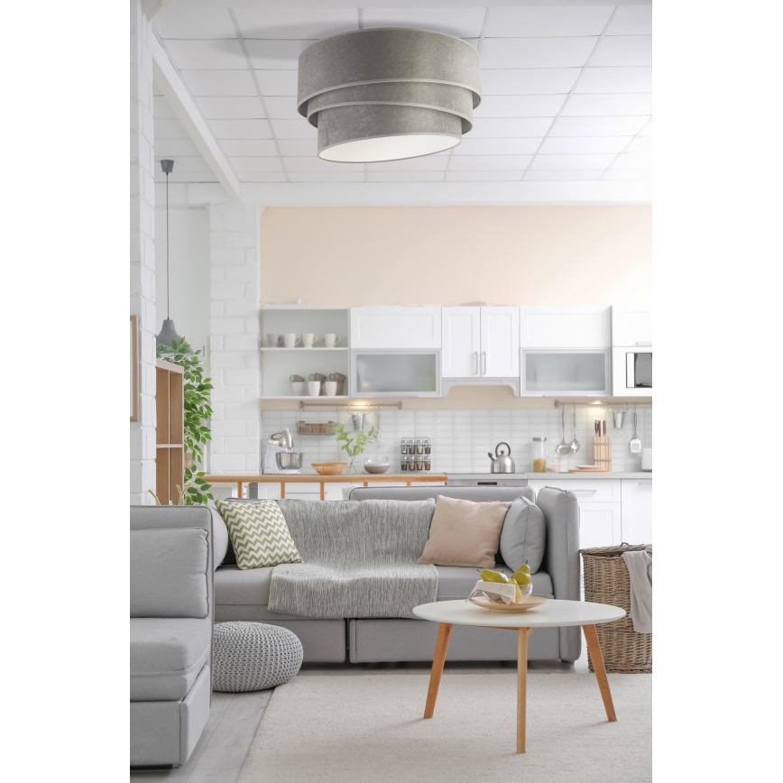 Duolla - Потолочный светильник DEVON 1xE27/40W/230V диаметр 45 см серый