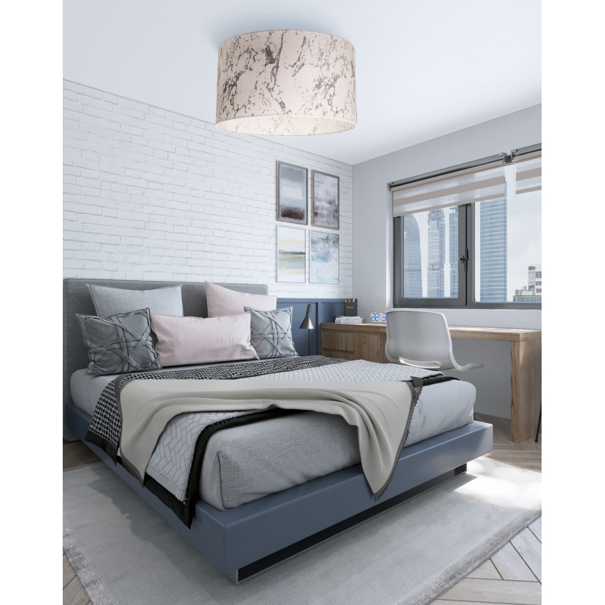 Duolla - Потолочный светильник MARBLE 1xE27/40W/230V диаметр 45 см белый/серый