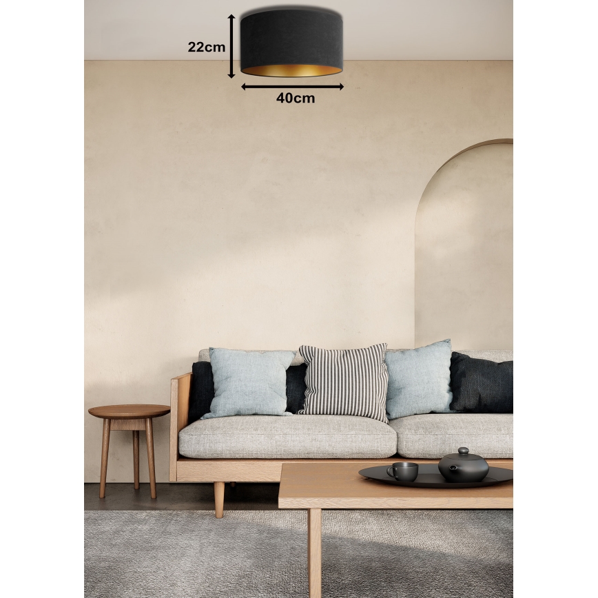 Duolla - Потолочный светильник ROLLER 1xE27/15W/230V диаметр 40 см черный/золотой