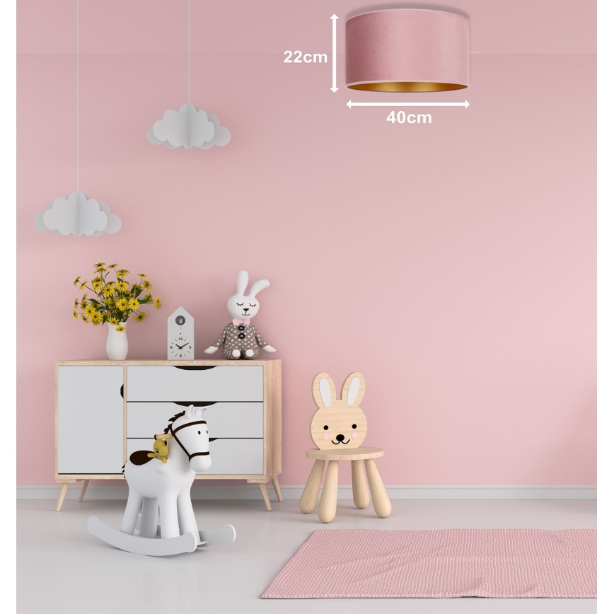 Duolla - Потолочный светильник ROLLER 1xE27/15W/230V диаметр 40 см розовый/золотой