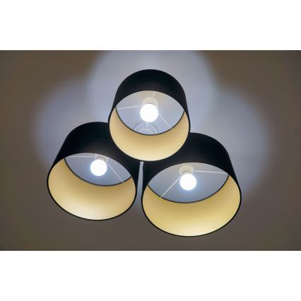 Duolla - Потолочный светильник ROLLER TRIO 3xE27/60W/230V черный/золотистый