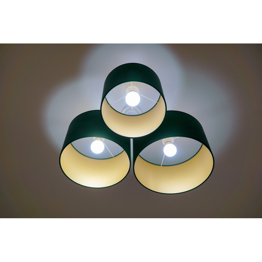 Duolla - Потолочный светильник ROLLER TRIO 3xE27/60W/230V зеленый/золотистый