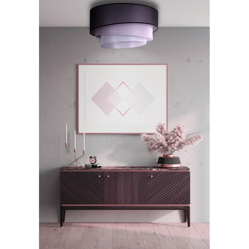 Duolla - Потолочный светильник TRIO 1xE27/15W/230V диаметр 45 см черный/розовый/серебряный